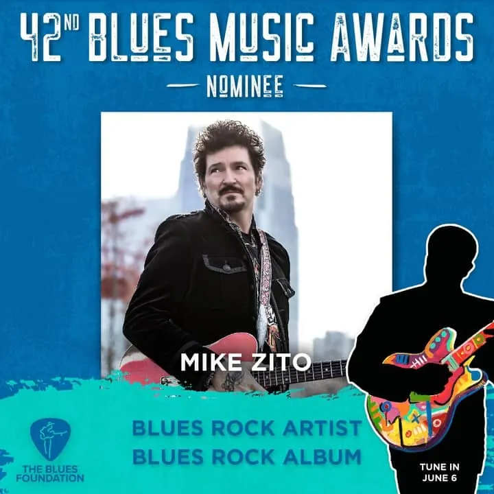 Blues rock artist Mike Zito nominated for 42nd Blues Music Awards, promoting blues rock music and blues rock albums, featurin