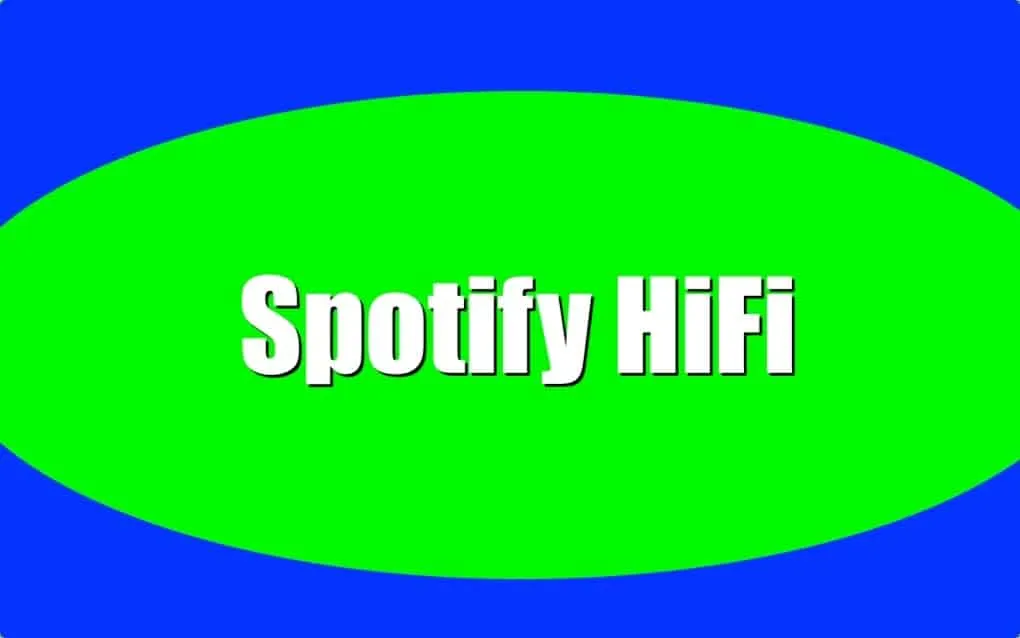 Spotify HiFi logo on a vibrant blue and green background, representing high-fidelity music streaming and audio quality, ideal