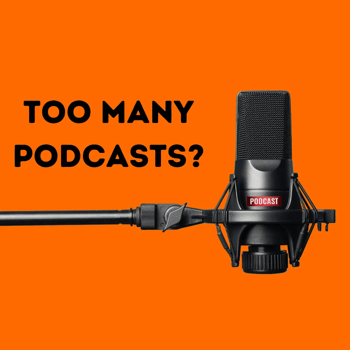Microphone with podcast label on an orange background, emphasizing podcast production and audio content creation for Hypebot