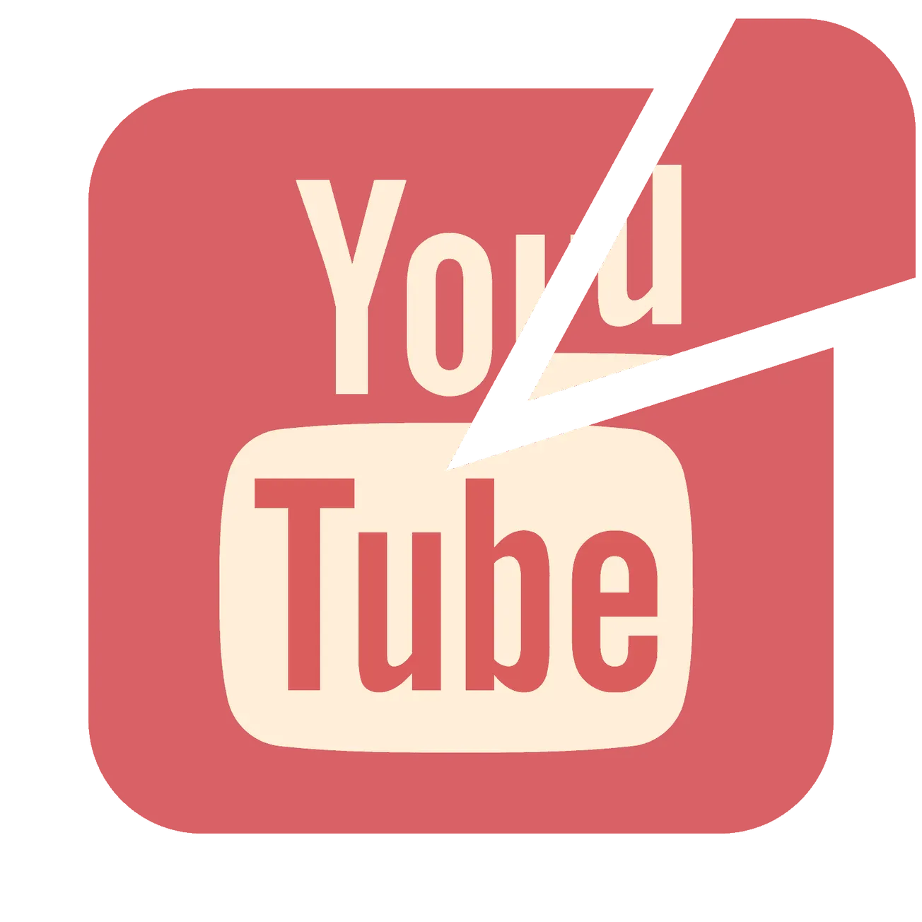 YouTube logo with red background and play button icon.