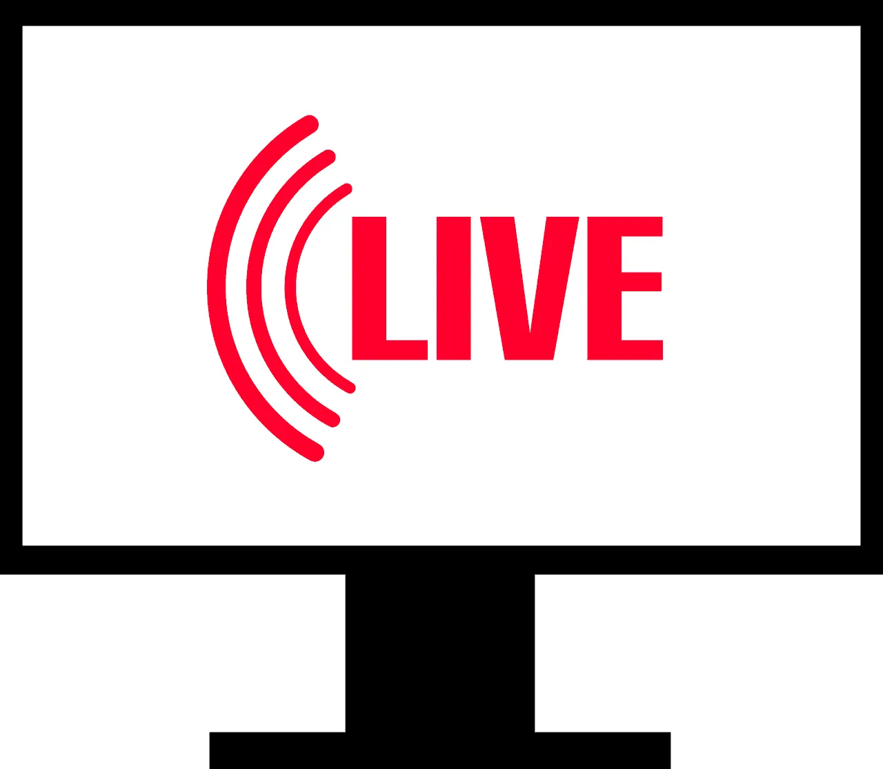 Live broadcast icon representing online streaming or live event coverage for music, entertainment, or digital media platforms