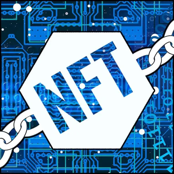 Blockchain security digital security technology concept with chain link and stop sign icon, emphasizing cybersecurity in digi