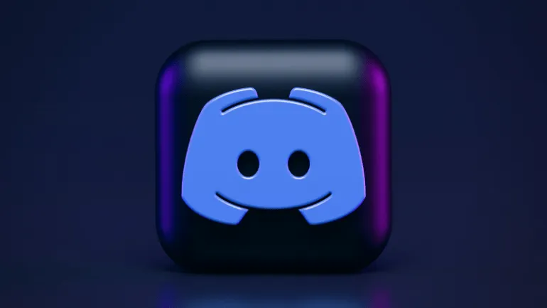 Discord app icon, digital illustration of the Discord logo with a dark background, representing social media, communication,