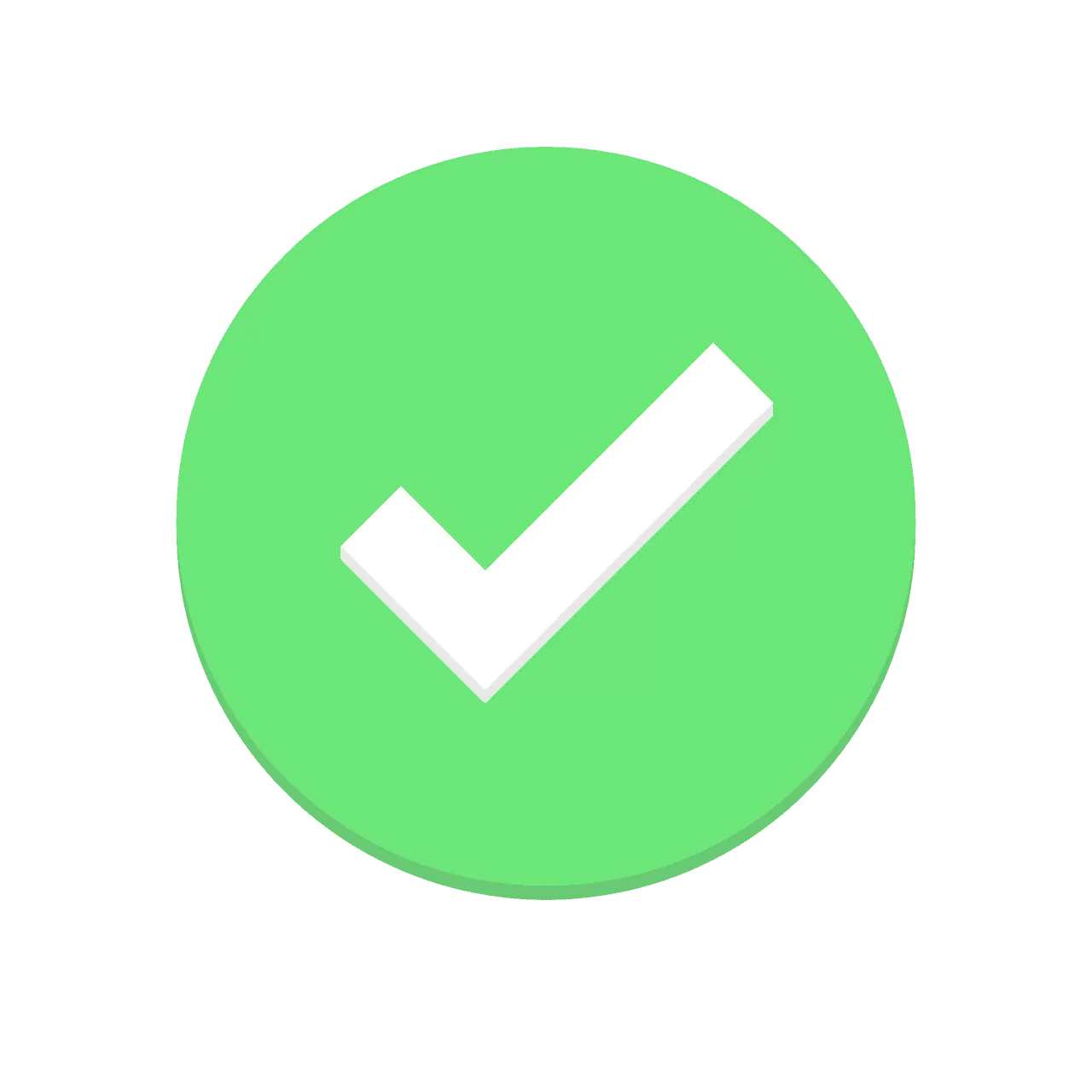 Checkmark icon on green background symbolizing approval or success for music industry or digital content.