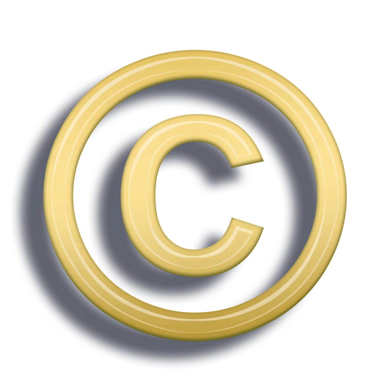 ©️ gold copyright symbol, copyright icon, legal copyright sign, copyright notice, intellectual property protection, copyright