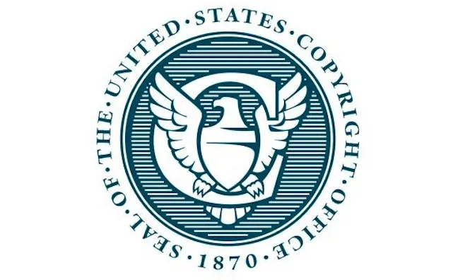 Government seal of the United States copyright office, emblem representing intellectual property rights and U.S. copyright la