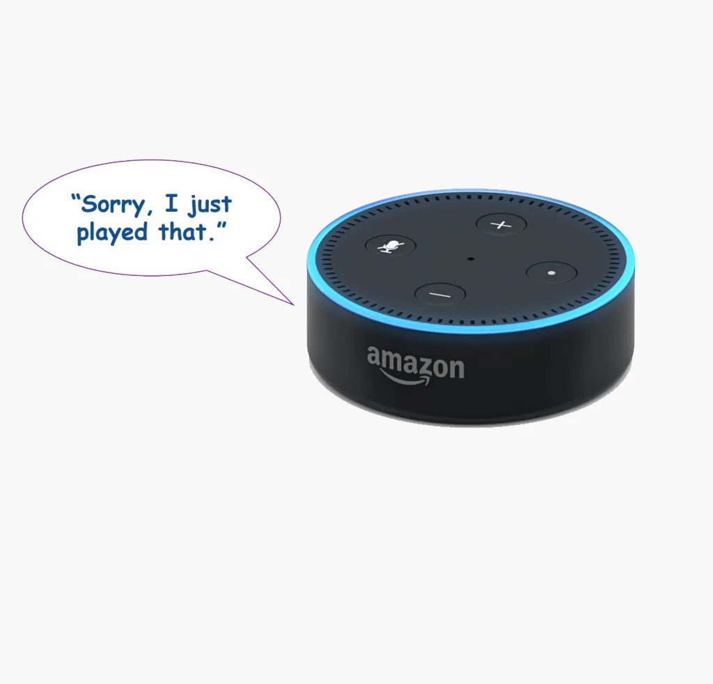 Voice controlled smart speaker Alexa Amazon Echo with speech recognition and music playback feature.