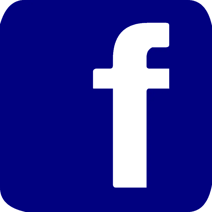 Facebook logo icon in dark blue on a solid background, representing social media marketing and digital engagement.