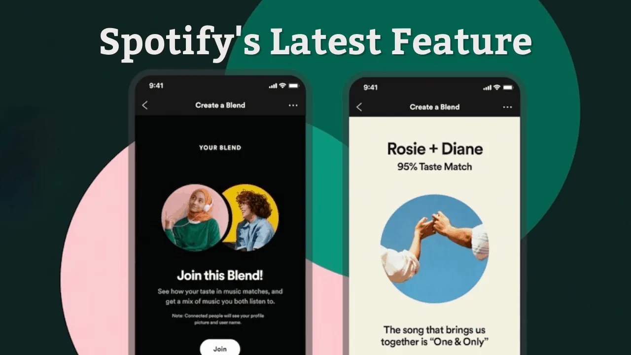 Spotify latest music feature blend creation for personalized music matching and listener engagement on mobile apps.