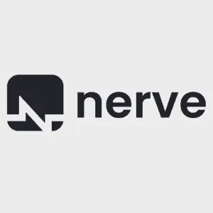 Nerve logo displayed with sleek black and white design, representing a modern tech or music company.