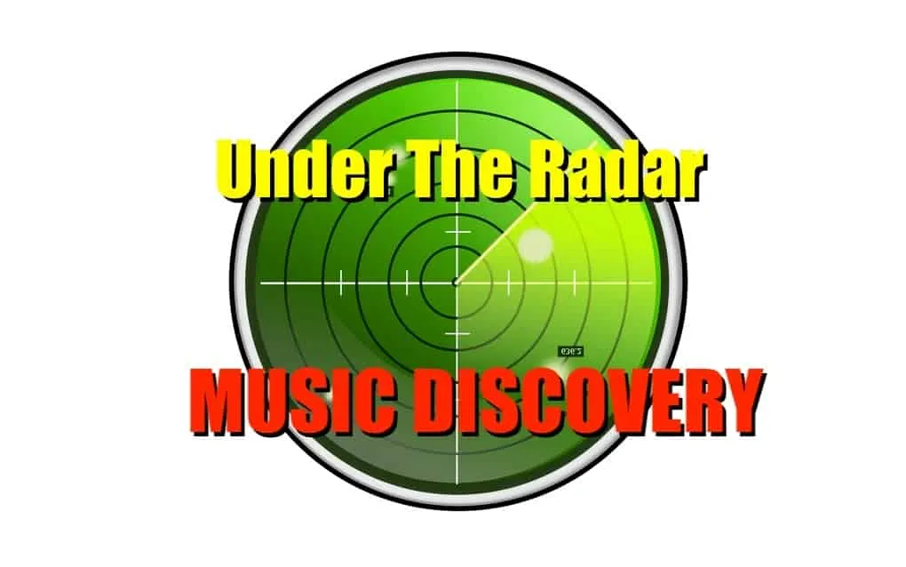 Radar screen icon with bold yellow and red text "Under The Radar" and "Music Discovery" for music industry insights and emerg