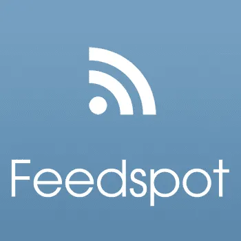 RSS feed icon on blue background, representing music industry updates, news, and media distribution.