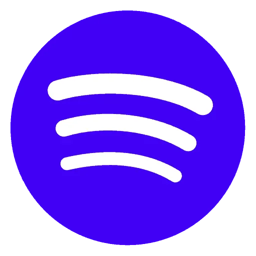 Spotify logo, music streaming app icon on purple background.