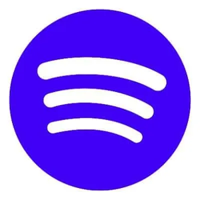 Spotify logo in vibrant blue representing music streaming platform icon.