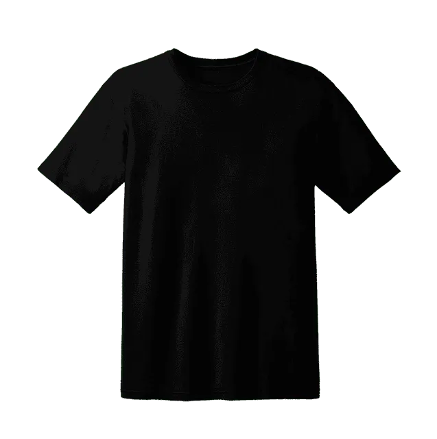 Black blank t-shirt, versatile apparel for casual wear and customization, plain unisex cotton tee for marketing, events, or p