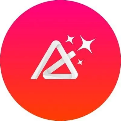 AIRTAG QUICKACTION icon on pink to orange gradient background, representing digital marketing tools and technology.