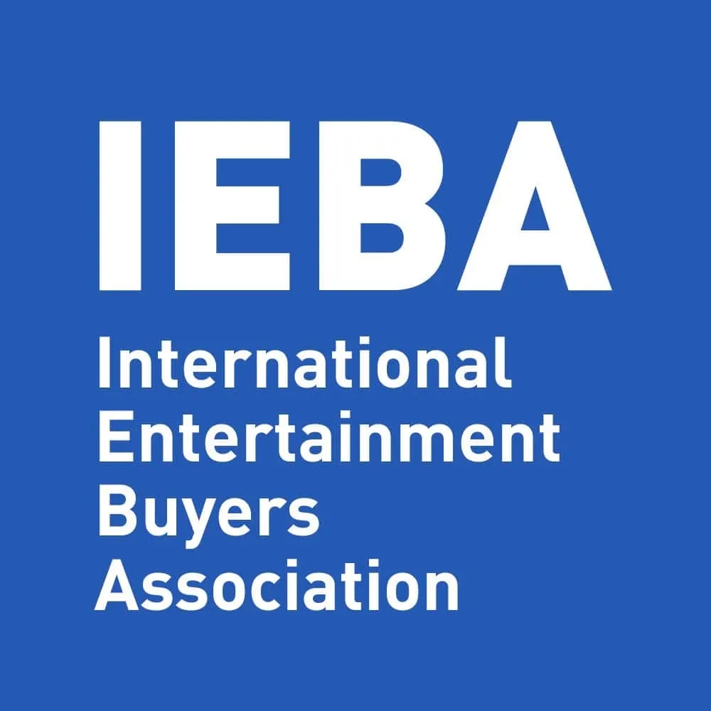 EBA International Entertainment Buyers Association logo on blue background, representing a professional organization for ente