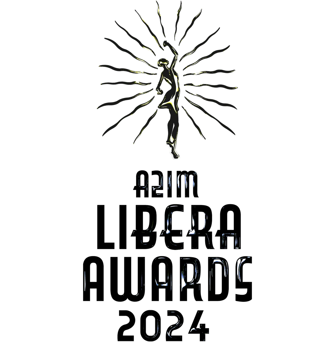 Arctic-inspired abstract art representing music awards concept, black background with glowing elements, modern design for Hyp