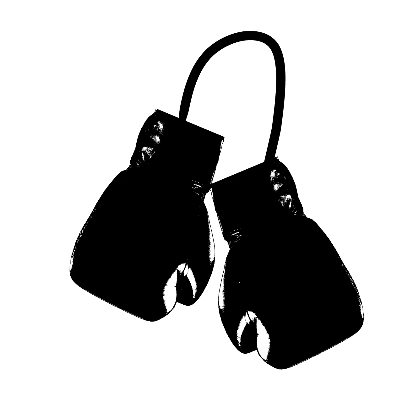 Black silhouette of headphones and a music player, emphasizing music technology and audio equipment for music industry and en