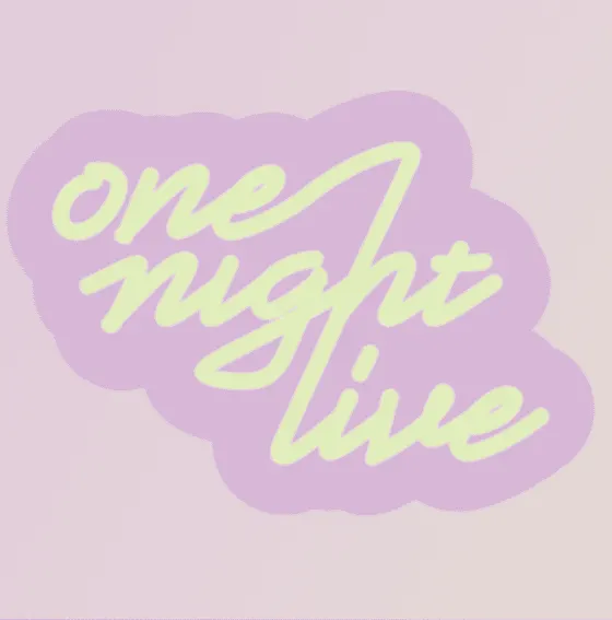One night live neon sign, music event, entertainment, nightlife, concert, light-up sign, vibrant nightlife scene, music perfo