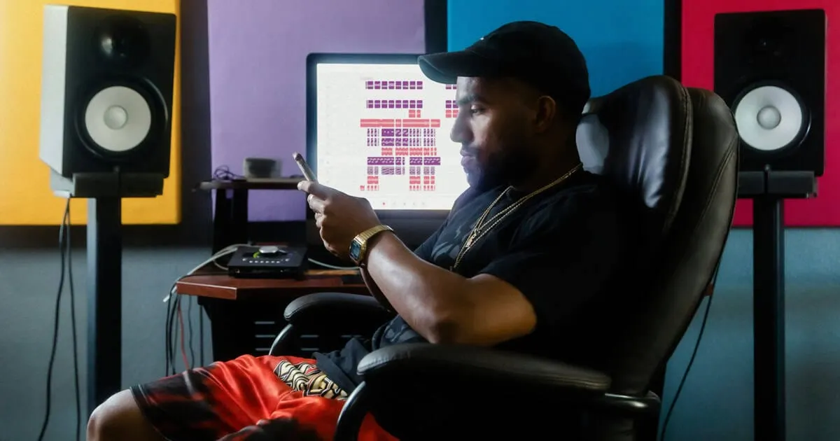 artist making music in studio