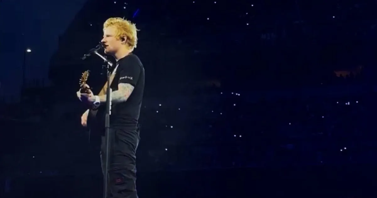 Ed Sheeran performs live.