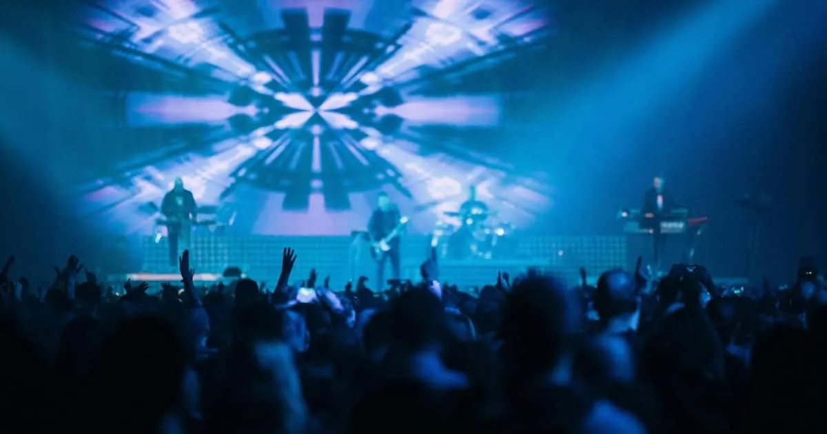 large scale music concert with visual projection