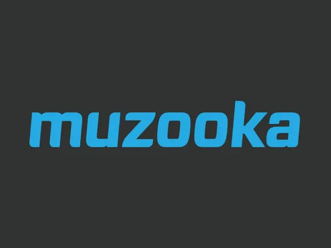 Muzooka music platform logo on dark background, digital music service for artists and fans, online music promotion and distri