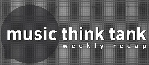 Music Think Tank weekly recap logo, featuring black and white design with bold text, representing a platform for music indust