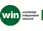 Win logo showing green circular design with "win" text and "worldwide independent networks" tagline underneath.