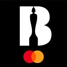 Mastercard logo featuring a stylized 'B' with the iconic red and orange overlapping circles, representing global payment solu