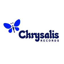 Chrysalis Records logo with butterfly symbol, blue text on white background, music industry branding.