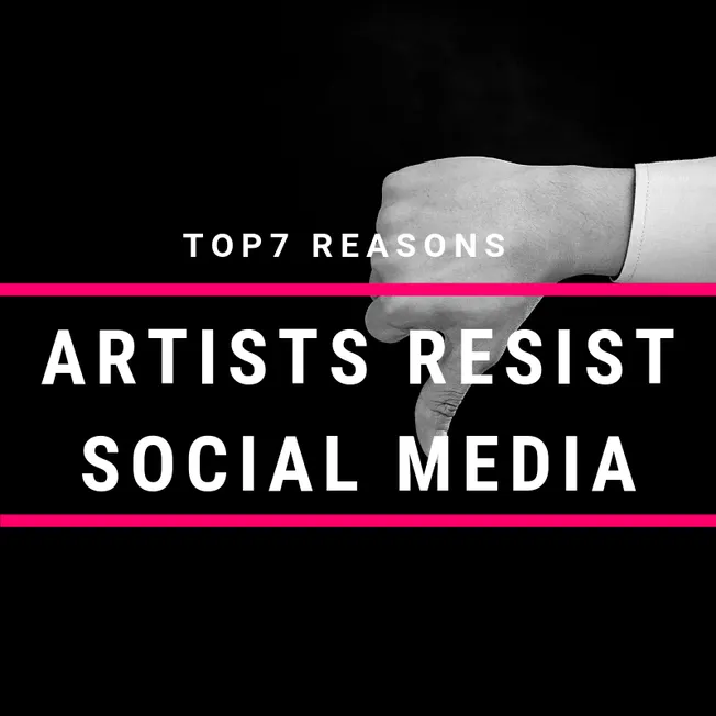 Thumbs down icon showing social media resistance by artists against social media censorship and control.