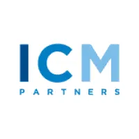 ICM Partners logo showcasing a professional entertainment and media agency, illustrating branding for industry expertise.