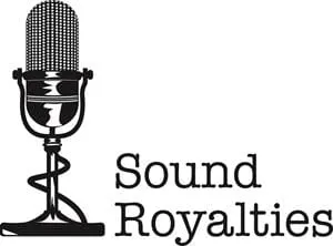 Microphone with sound wave graphic representing music royalties, sound royalties, music industry payouts, sound royalties log