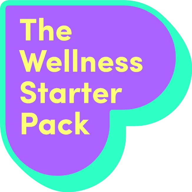 A vibrant digital graphic promoting wellness starter resources for music industry professionals.