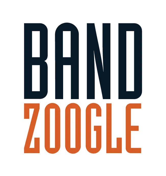 Band zoogle music platform logo for musicians and artists, digital marketing, music websites, online music sales, independent
