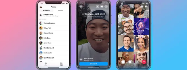Social media app interface showcasing video chat, group calling, and user profiles for online communication and virtual meeti