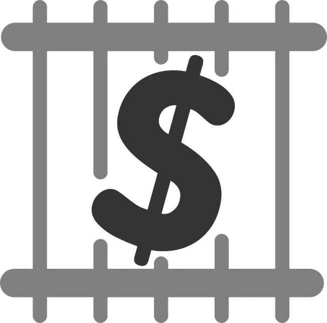 Dollar sign icon on a gray background representing music business or financial success in the music industry.
