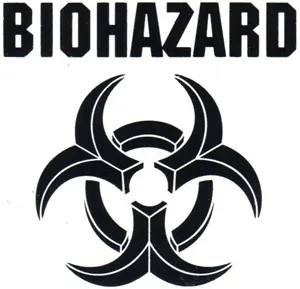 Biohazard symbol, hazard warning icon for biological risks in the music industry, representing danger and safety precautions