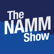 NAMM Show logo, showcasing music industry trade event, musical instruments, audio technology, and entertainment business netw