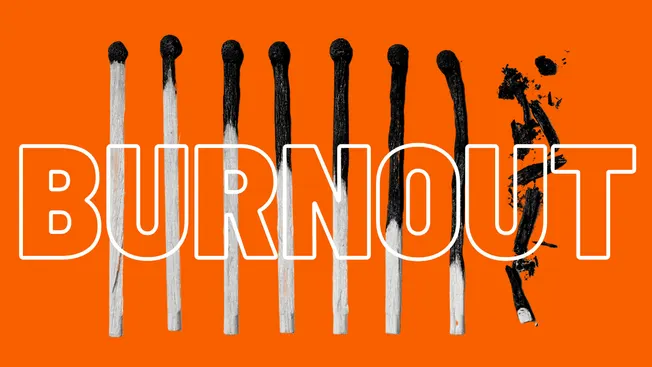 Extinguished matches with burnt tips on an orange background emphasizing burnout and fire hazards.