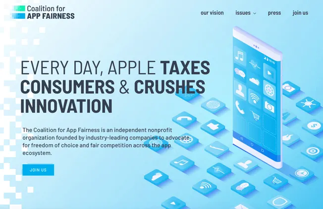 App fairness advocacy organization promoting digital app innovation and consumer rights.
