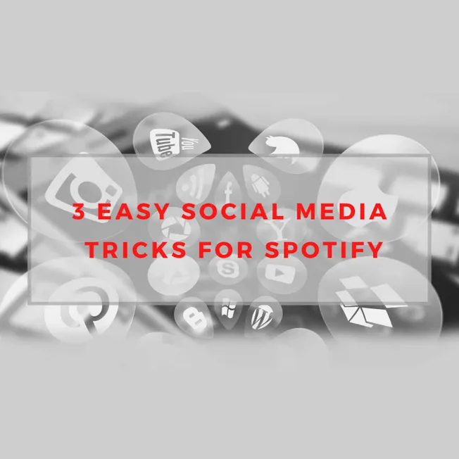 Social media icons with spotify, youtube, facebook, and Instagram logos for music marketing and promotion.
