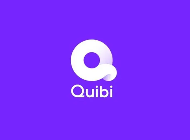 Mobile app logo for Quibi, a streaming platform for short-form video content, on a vibrant purple background.