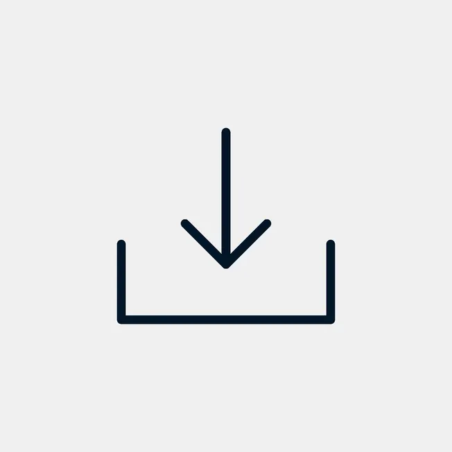 Download icon representing file download on digital platforms for music, entertainment, and media industries.