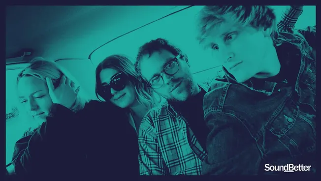 Young diverse group of friends taking a selfie outdoors, showcasing social interaction and friendship, suitable for music and