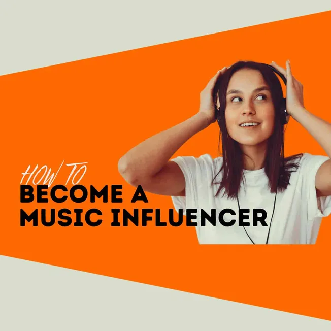 Young woman with headphones, learning how to become a music influencer, music making, music career inspiration, online music