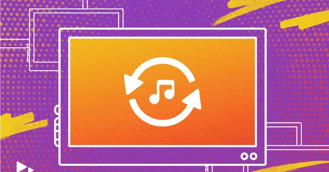 Song playlist update icon on digital screen, music streaming, media refresh, online music platform, music app illustration, d