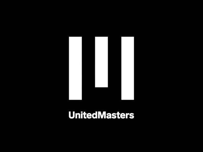 High-quality logo of UnitedMasters featuring a minimalist black and white design, representing music distribution and digital